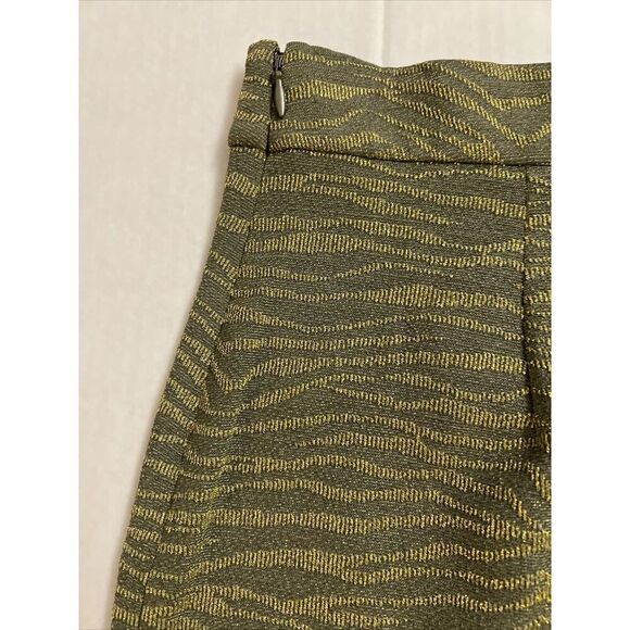 Michael Kors Skirt Womens Size X-SMALL Army Green Metallic Gold Zebra Pencil NWT - Picture 3 of 9